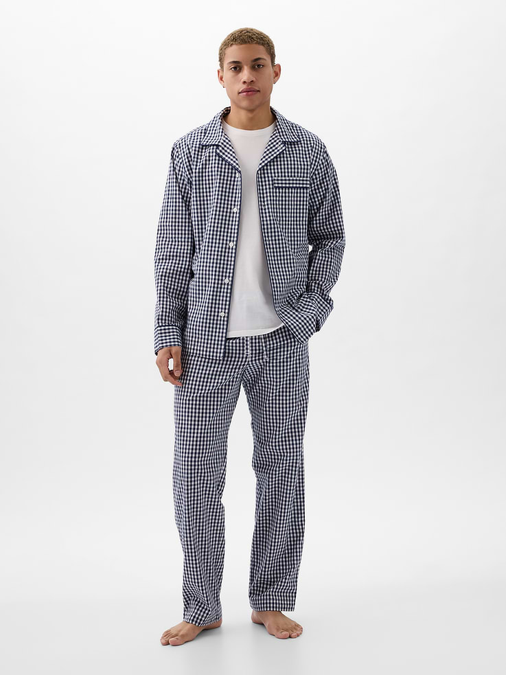 Image number 1 showing, Adult Poplin Pajama Set