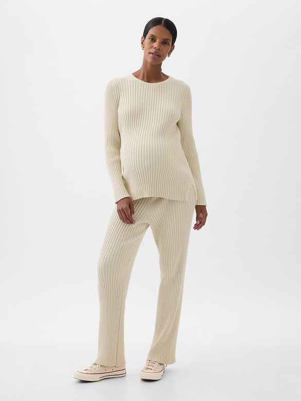Pantalon en tricot côtelé de Maternité