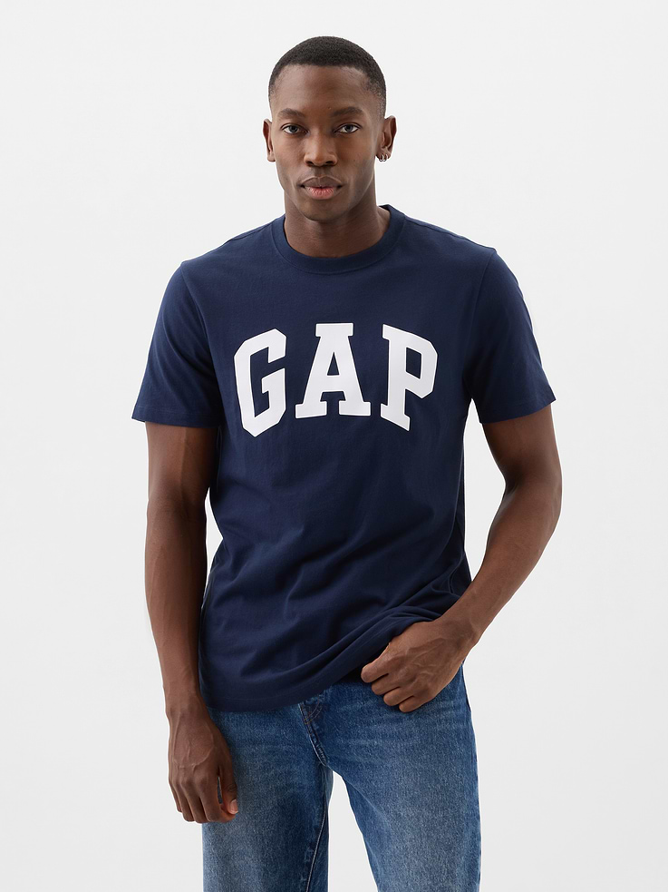Image 1 of 4, Soft jersey knit., Short sleeves., Crewneck., Gap logo at front., Product #855769