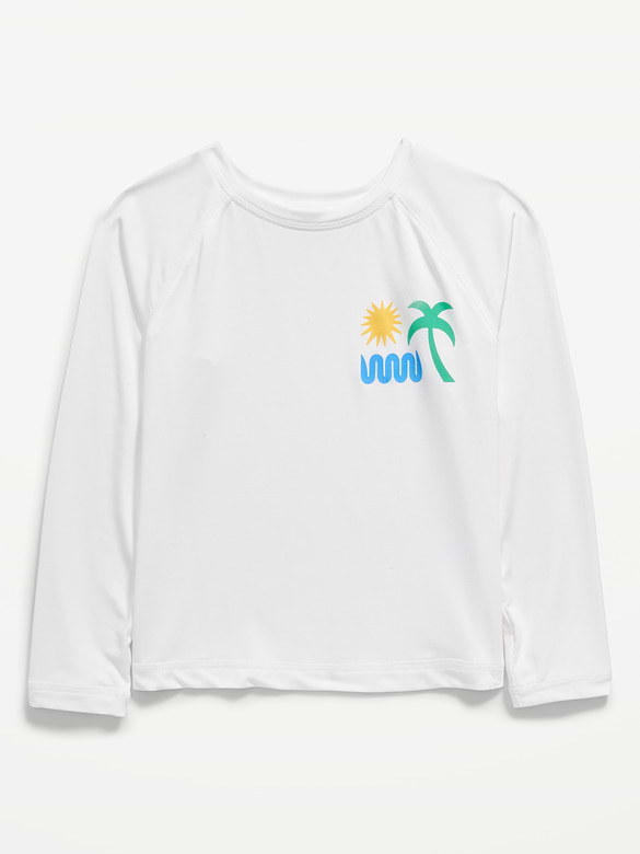 Long-Sleeve Graphic Rashguard Swim Top for Toddler Boys
