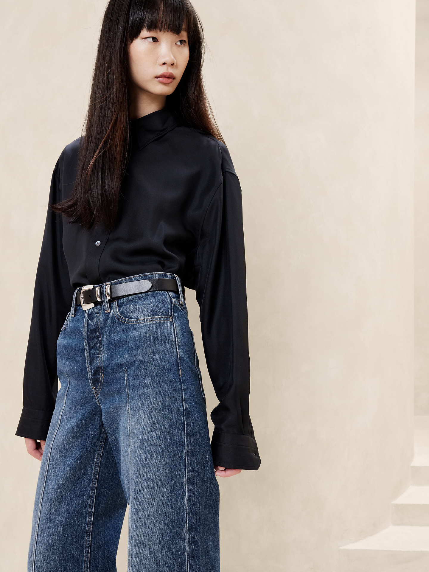 Image 3 of 4, The Pintuck Jean