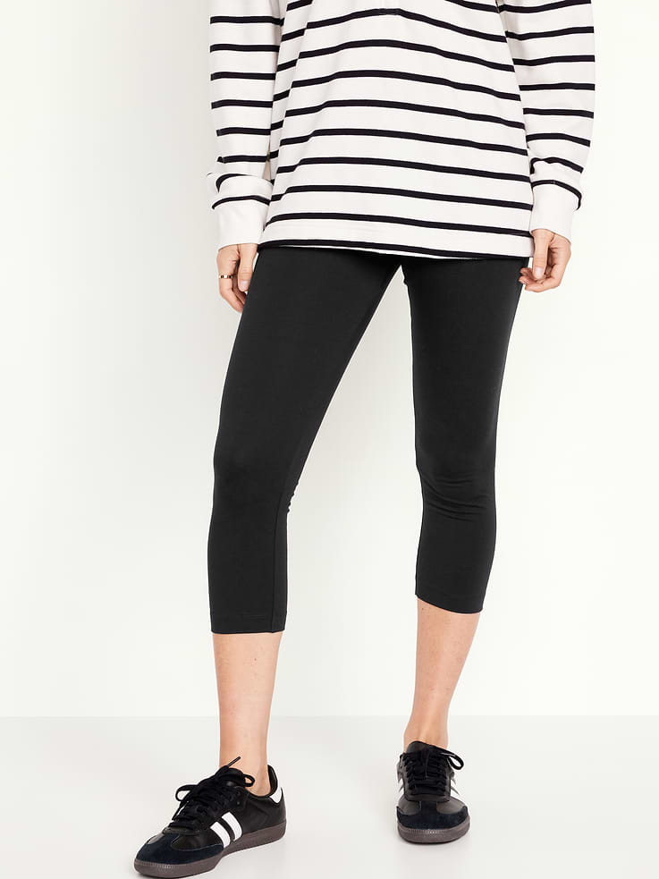Image number 2 showing, High-Waisted Fashion Layering Cropped Leggings 3-Pack