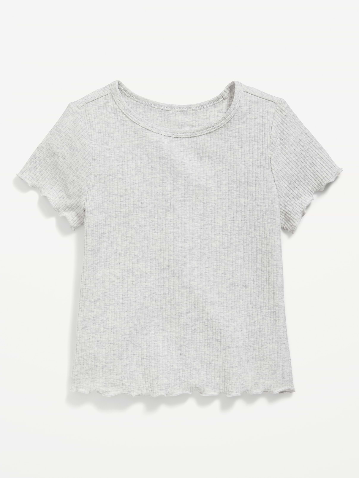 Image number 1 showing, Short-Sleeve Lettuce-Edge T-Shirt for Toddler Girls