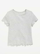 Image number 1 showing, Short-Sleeve Lettuce-Edge T-Shirt for Toddler Girls