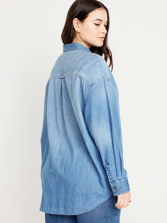 Chemisier surdimensionné, boutonné, coupe boyfriend pour Femme