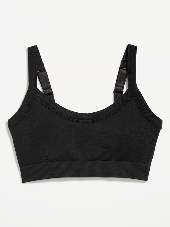 Soutien-gorge de sport côtelé à maintien léger sans coutures