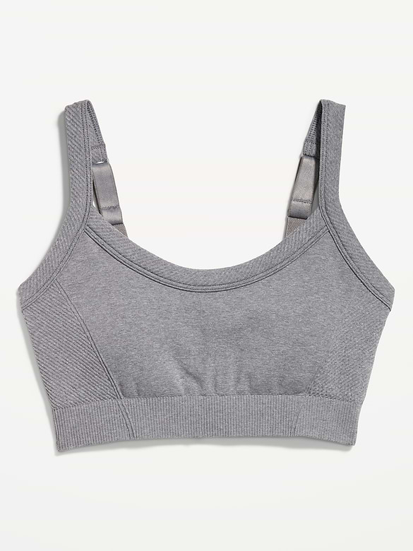 Soutien-gorge de sport côtelé à maintien léger sans coutures