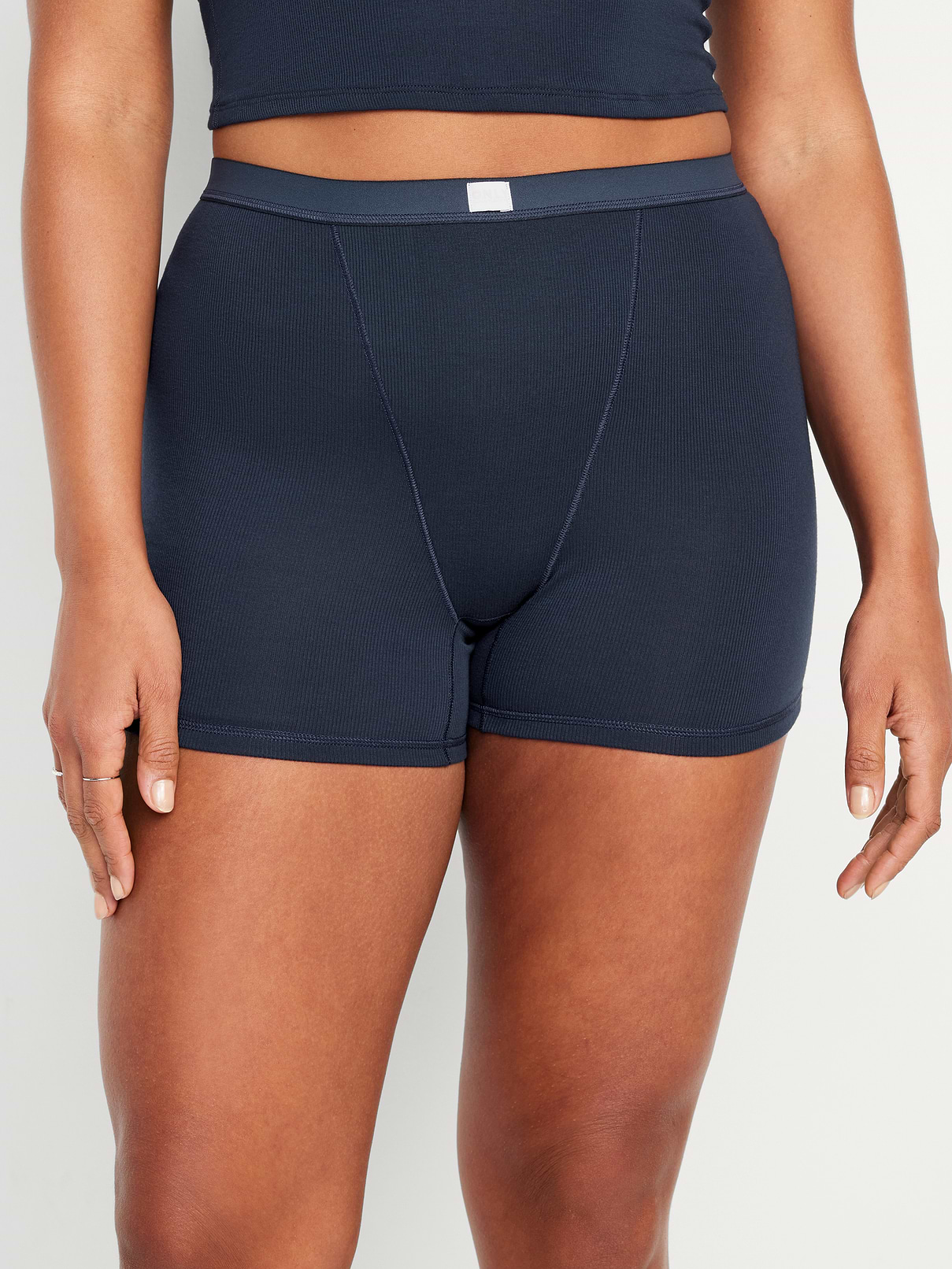 Image number 5 showing, High-Waisted Ribbed Boyshort Briefs -- 3-inch inseam