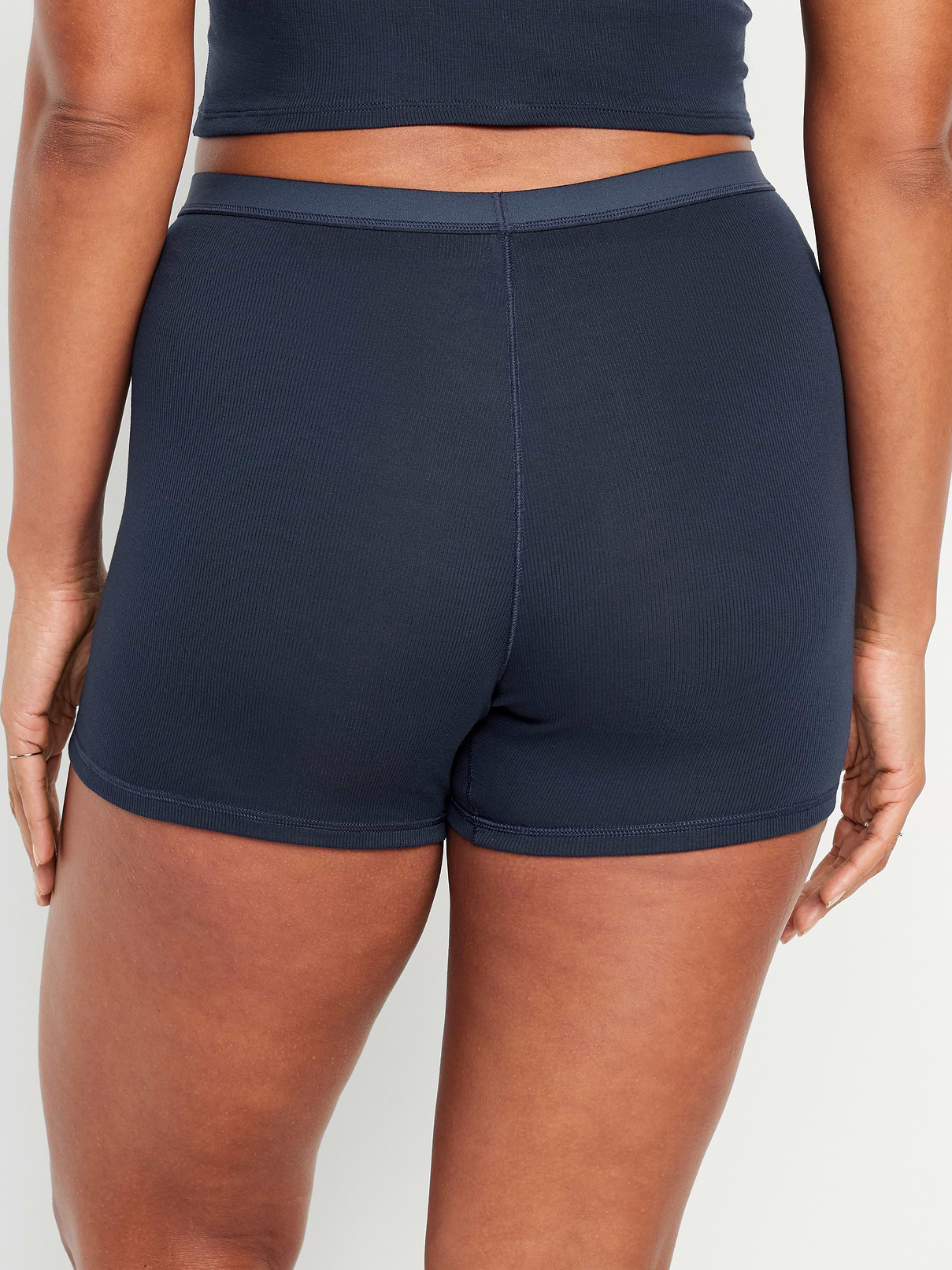 Image number 6 showing, High-Waisted Ribbed Boyshort Briefs -- 3-inch inseam
