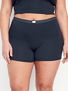 Image number 7 showing, High-Waisted Ribbed Boyshort Briefs -- 3-inch inseam