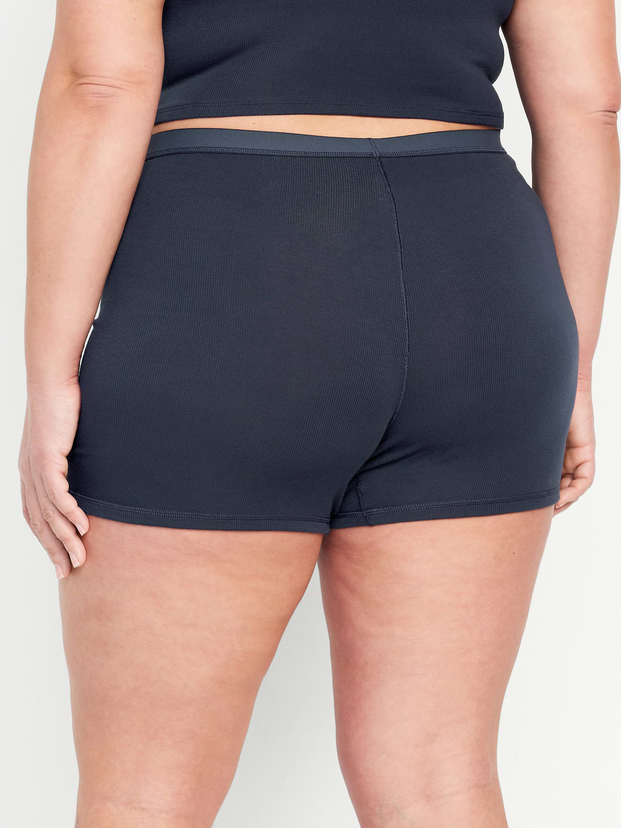 Image number 8 showing, High-Waisted Ribbed Boyshort Briefs -- 3-inch inseam