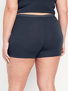Image number 8 showing, High-Waisted Ribbed Boyshort Briefs -- 3-inch inseam