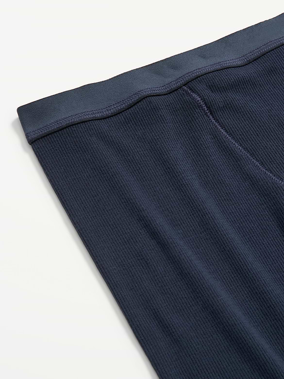 High-Waisted Ribbed Boyshort Briefs -- 3-inch inseam