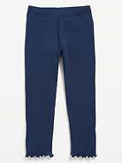 L'image numéro 1 présente Legging pleine longueur en tricot côtelé pour Toute-petite fille