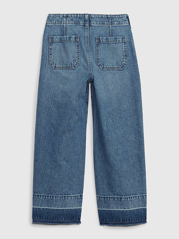 Kids High Rise Stride Wide-Leg Ankle Jeans