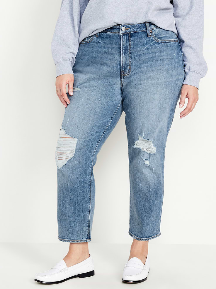 Image number 6 showing, Curvy High-Waisted OG Straight Ankle Jeans