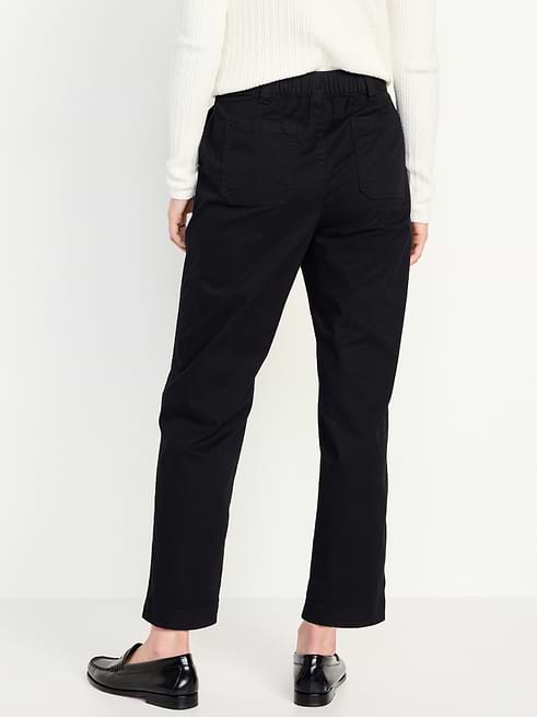 Old Navy Women's High-Waisted Ogc Chino Tapered Straight Pants - Black