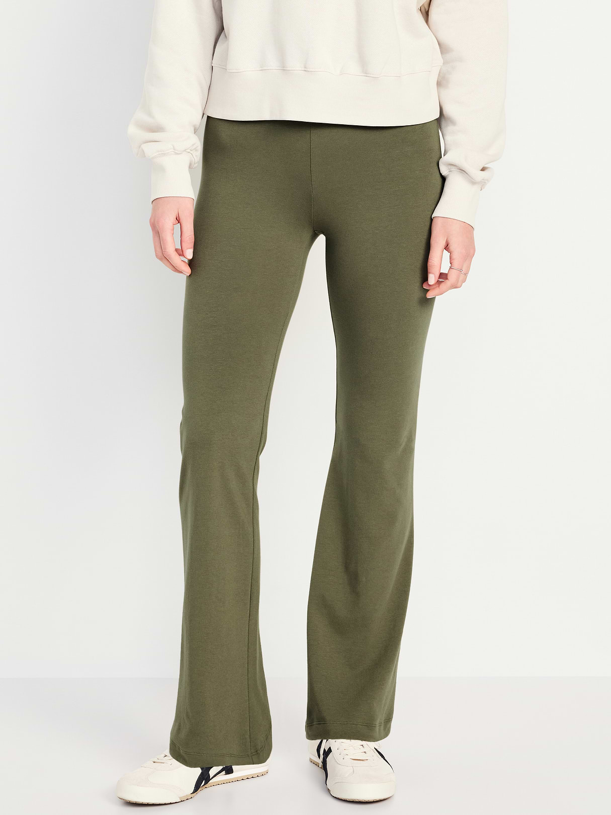 High-Waisted Fashion Flare Leggings - Stone Wall by Old Navy