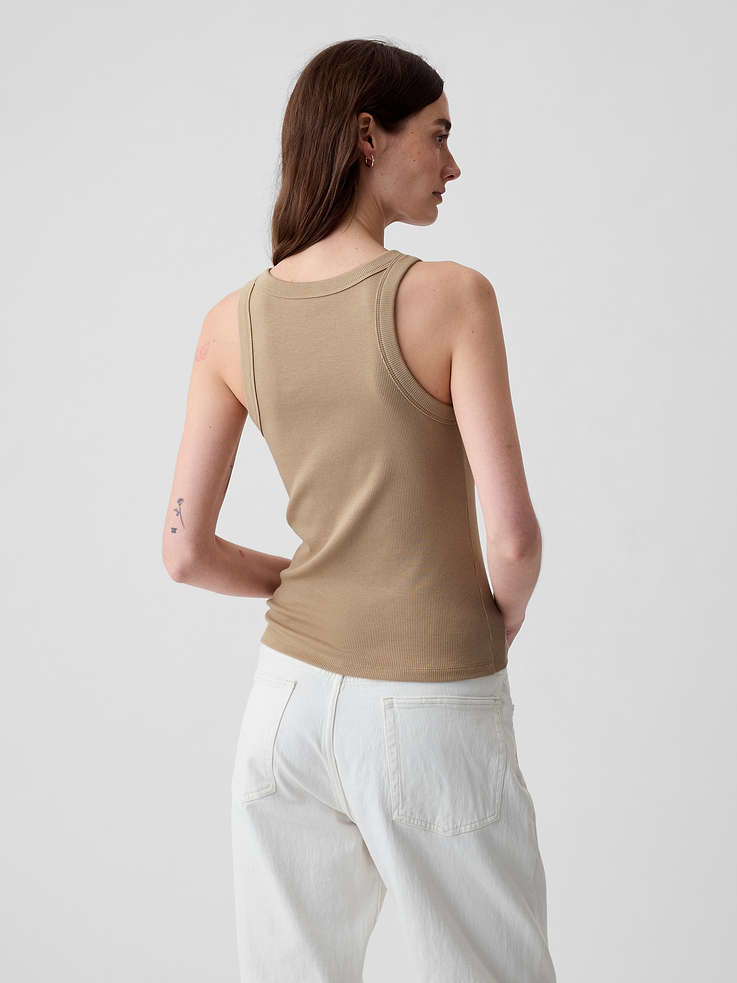 Image 2 of 4, Modern Rib Halter Tank Top