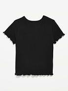 Image number 2 showing, Short-Sleeve Lettuce-Edge T-Shirt for Toddler Girls