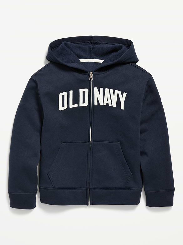 Logo-Graphic Zip-Front Hoodie for Boys