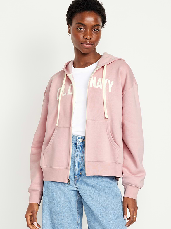Logo Zip Hoodie Sweatshirt