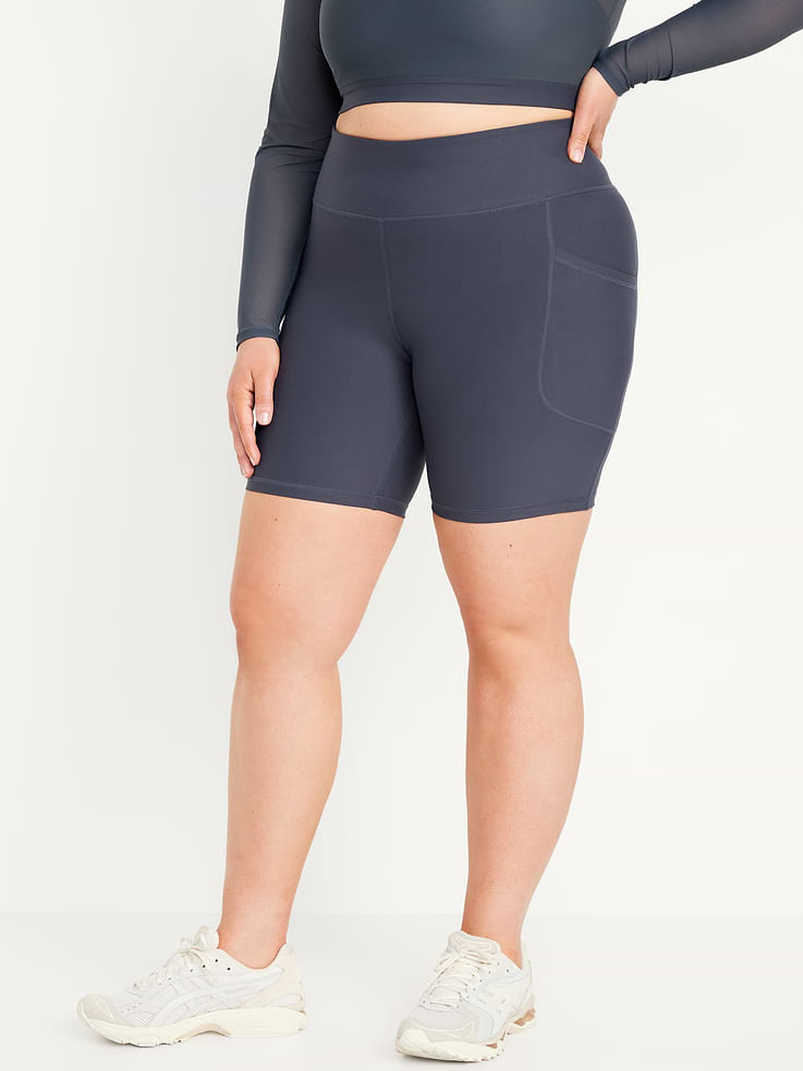 Image number 7 showing, High-Waisted PowerSoft Biker Shorts -- 8-inch inseam