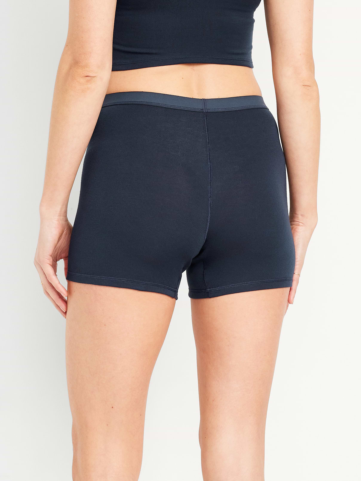 Image number 2 showing, High-Waisted Ribbed Boyshort Briefs -- 3-inch inseam