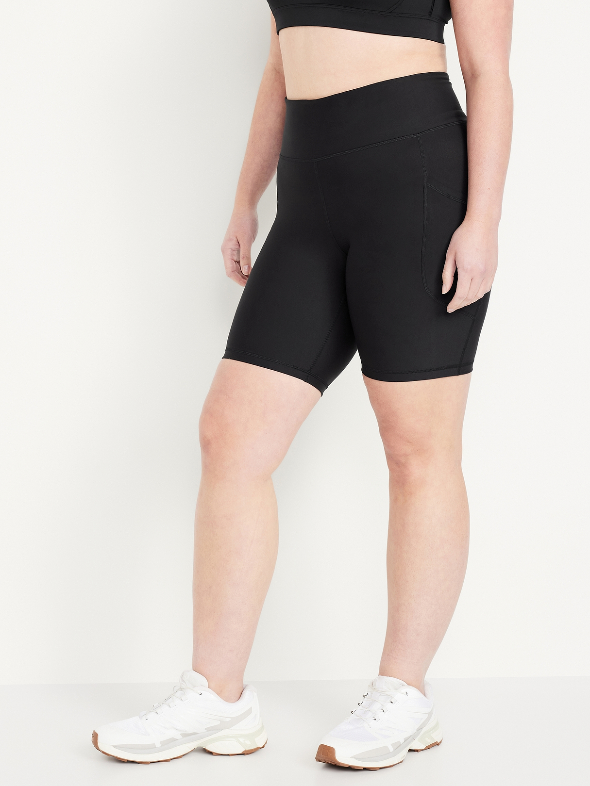 High-Waisted PowerSoft Biker Shorts -- 8-inch inseam | Old Navy