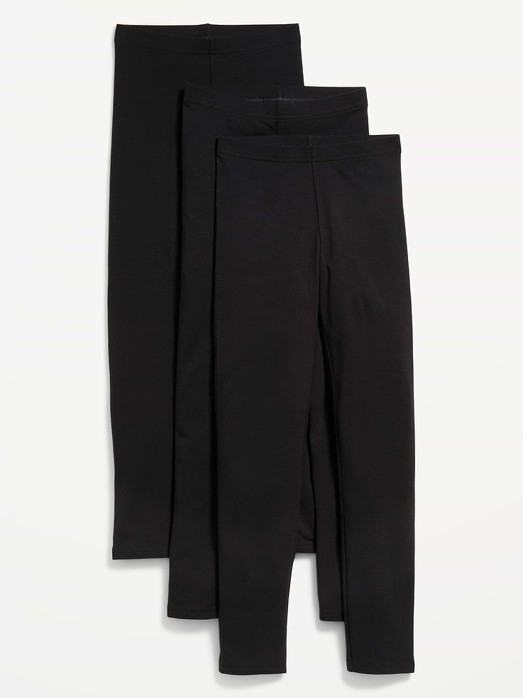 Image 1 of 2, Online exclusive!, Pack includes 3 pairs of full-length jersey leggings., Elasticized waistband., Soft-washed, lightweight cotton jersey, with comfortable stretch., Built-In Tough fabric has 2x the strength & durability!, Product #374128