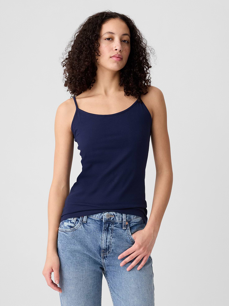Image 1 of 4, Stretch jersey knit., Adjustable spaghetti straps., Scoopneck., This product was made in a factory that invests in gender equity and women’s empowerment through RISE. Learn more at, Product #679252