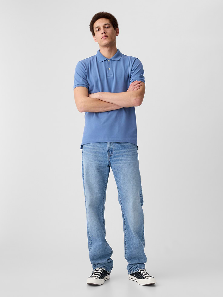 Image 3 of 4, Stretch Pique Polo Shirt