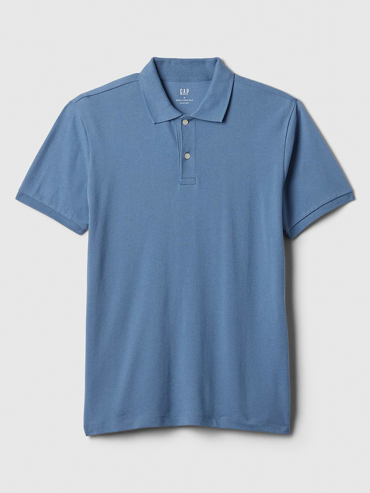 Image 4 of 4, Stretch Pique Polo Shirt