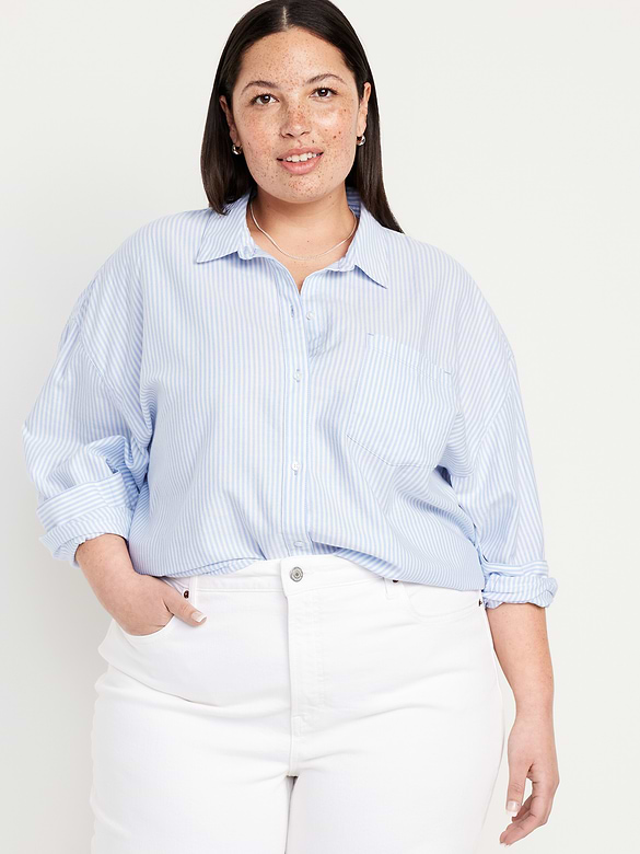 Oversized Button-Down Boyfriend Shirt
