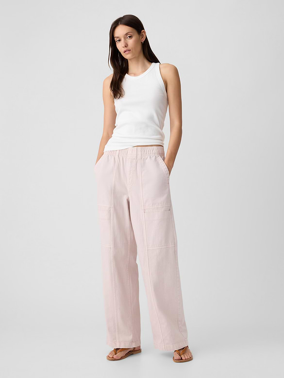 High Rise Wide-Leg Utility Jeans