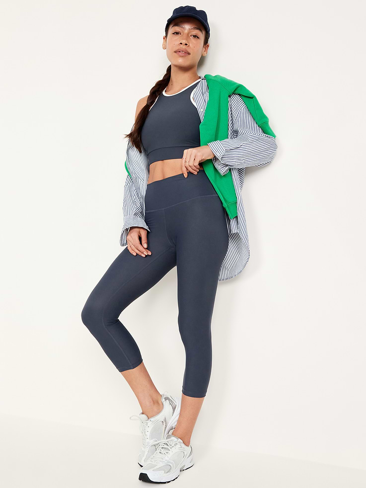 Image number 3 showing, High-Waisted PowerSoft Crop Leggings