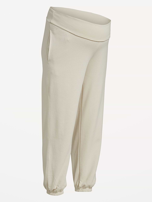 Maternity Rollover-Waist Jogger Sweatpants