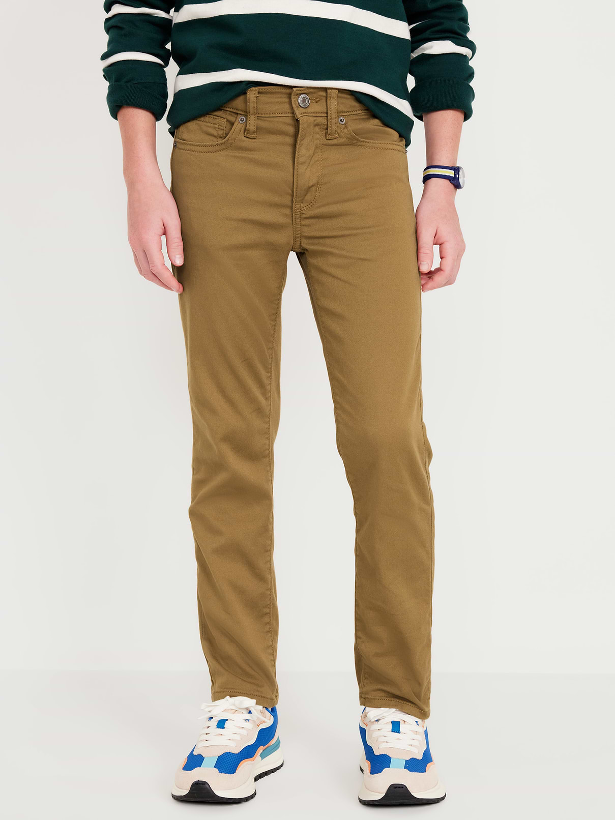 L'image numéro 1 présente Pantalon étroit à extensibilité 360° à cinq poches pour Garçon