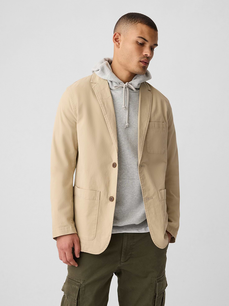 Gap Factory Men's Twill Blazer (Iconic Khaki)