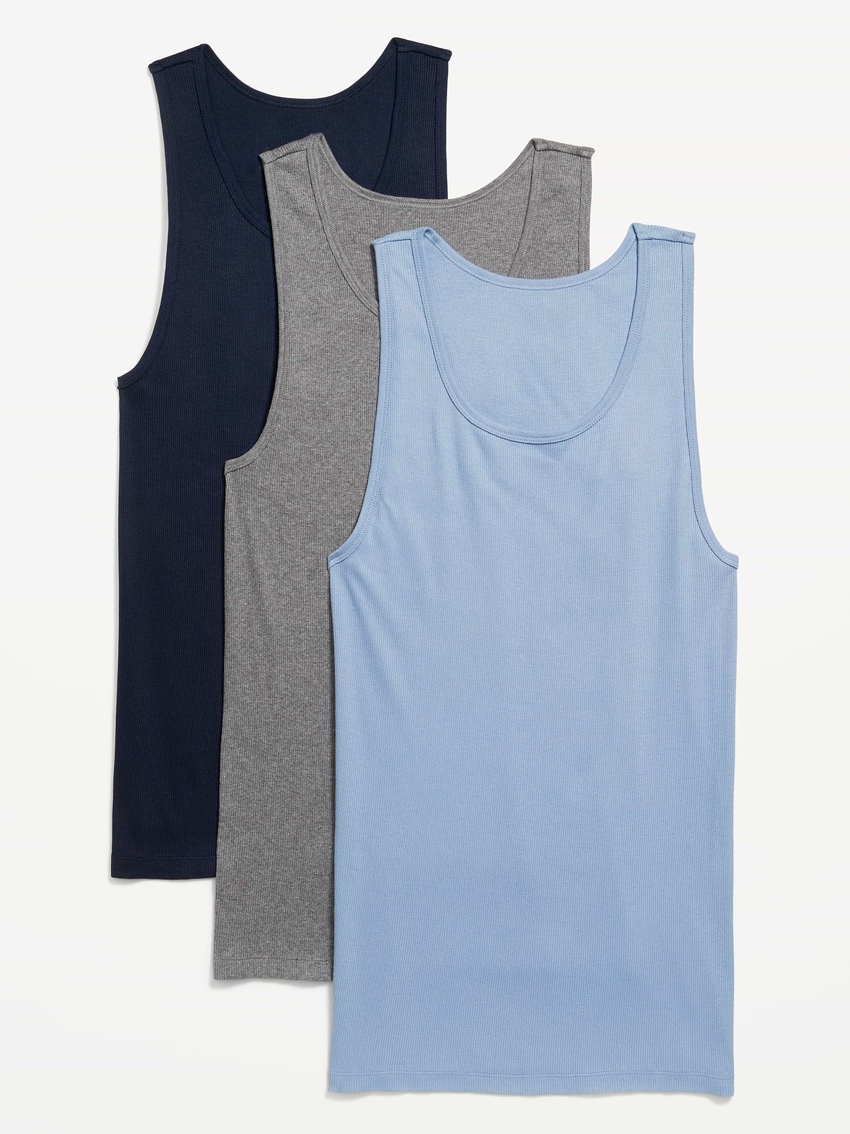 Image number 1 showing, Go-Dry Rib-Knit Tank Tops 3-Pack