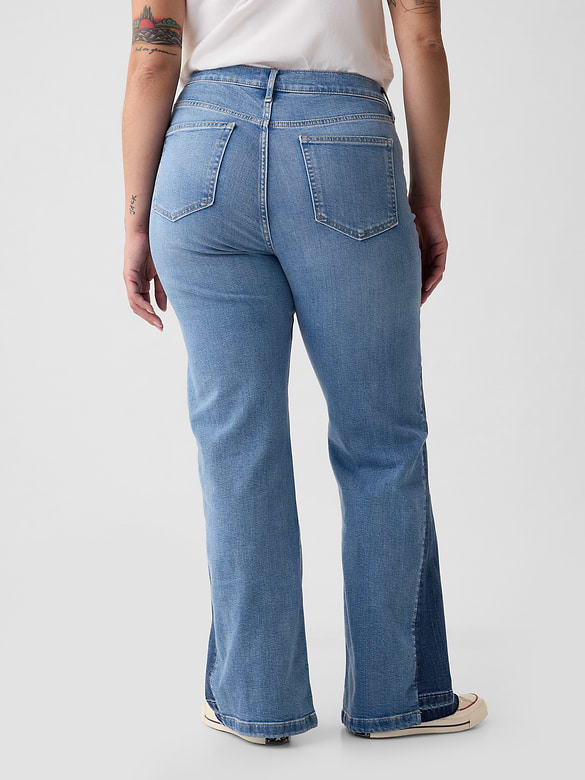 High Rise Patched '70s Flare Jeans