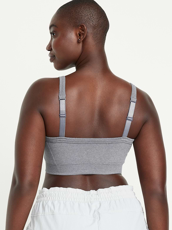 Soutien-gorge de sport côtelé à maintien léger sans coutures