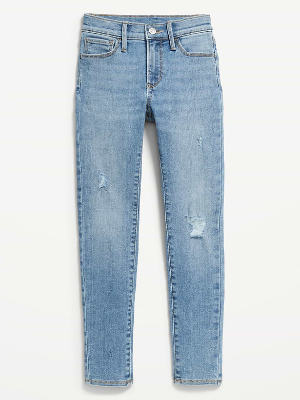 Jegging Rockstar à taille haute en denim déchiré à Extensibilité 360° pour fille