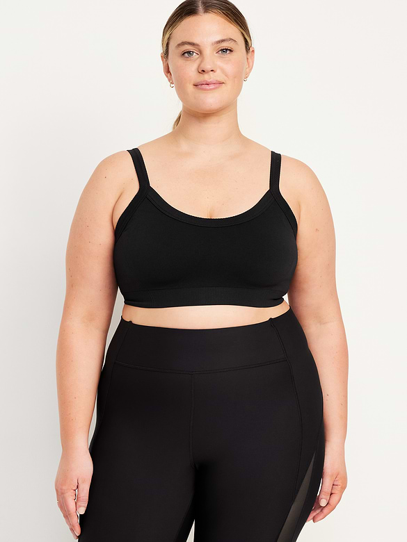 Soutien-gorge de sport côtelé à maintien léger sans coutures