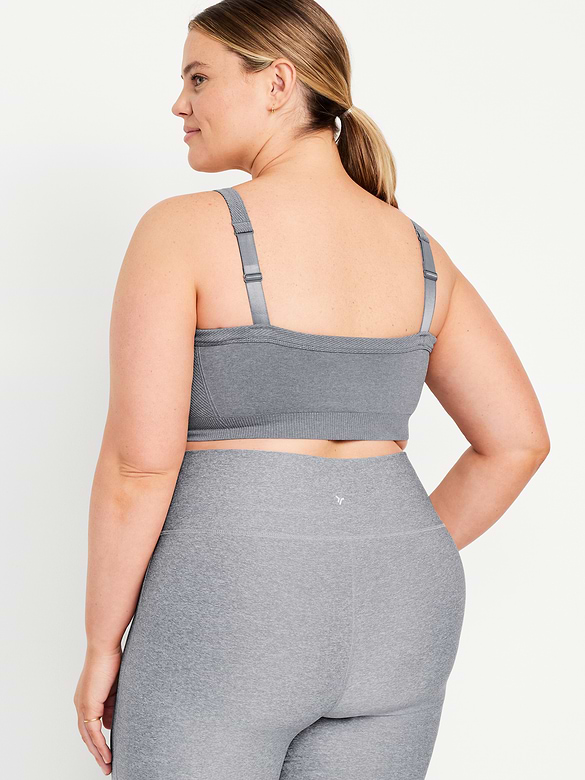 Soutien-gorge de sport côtelé à maintien léger sans coutures