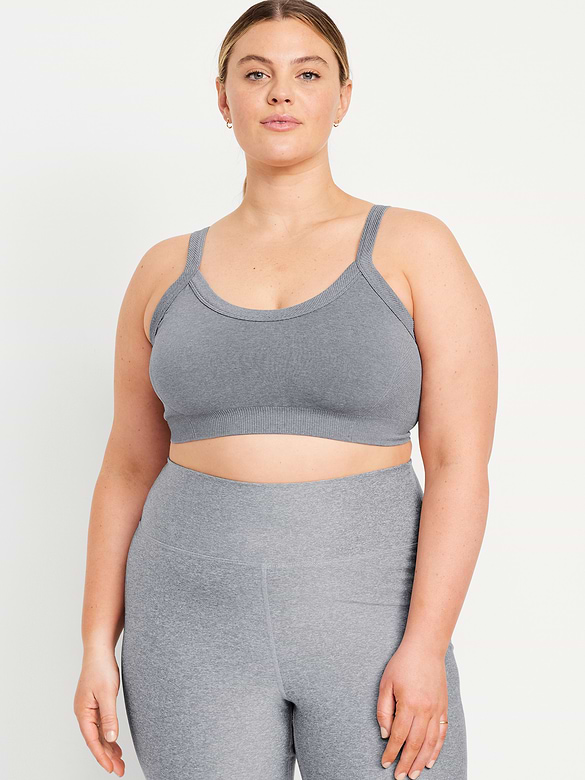 Soutien-gorge de sport côtelé à maintien léger sans coutures