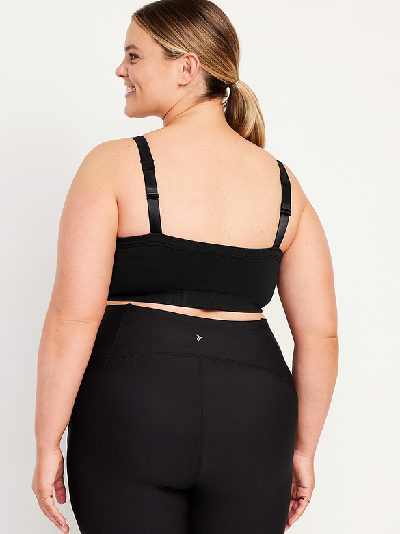 Soutien-gorge de sport côtelé à maintien léger sans coutures