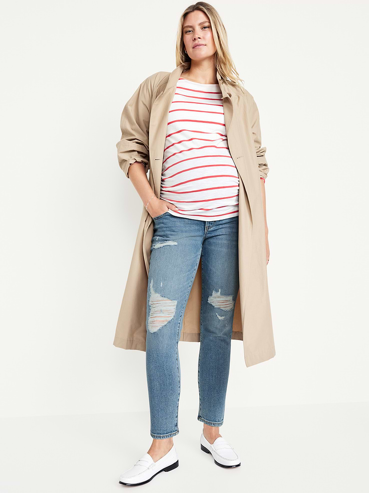 Image number 1 showing, Maternity Full-Panel OG Straight Jeans