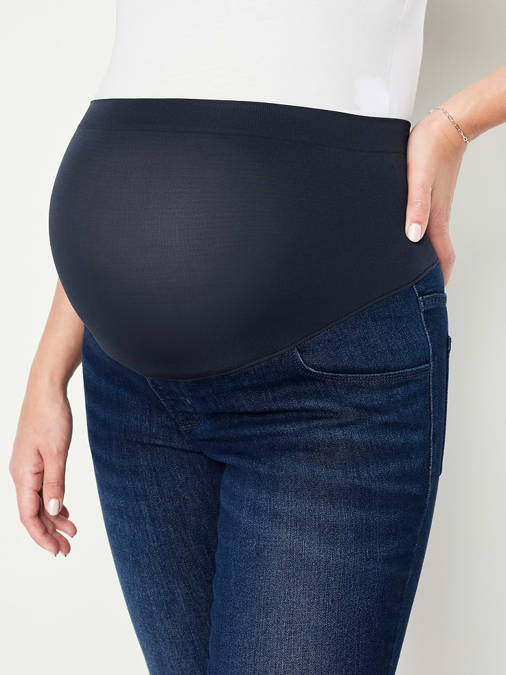 L'image numéro 5 présente Jean Wow ajusté à panneau couvrant de maternité