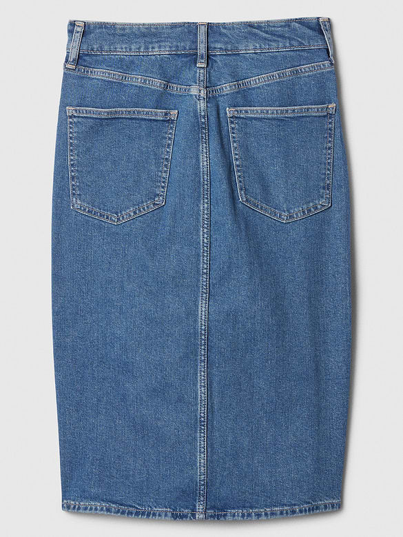 Denim Midi Pencil Skirt